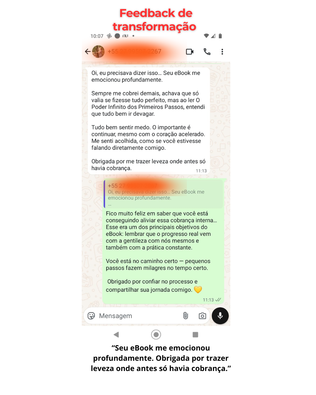 Feedback de transformação